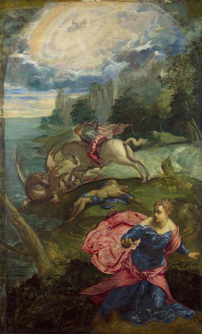 Sint Joris en de draak, ca. 1555 door Jacopo Robusti Tintoretto