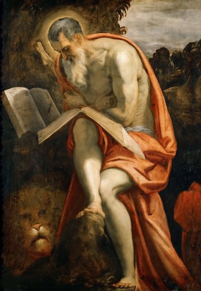 Sint Hiëronymus, ca 1573-1575 door Jacopo Robusti Tintoretto