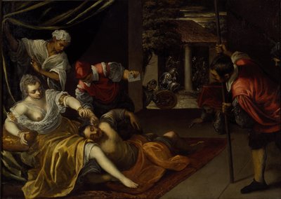 Samson en Delila door Jacopo Robusti Tintoretto