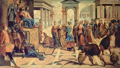 Salomo en de Koningin van Sheba door Jacopo Robusti Tintoretto