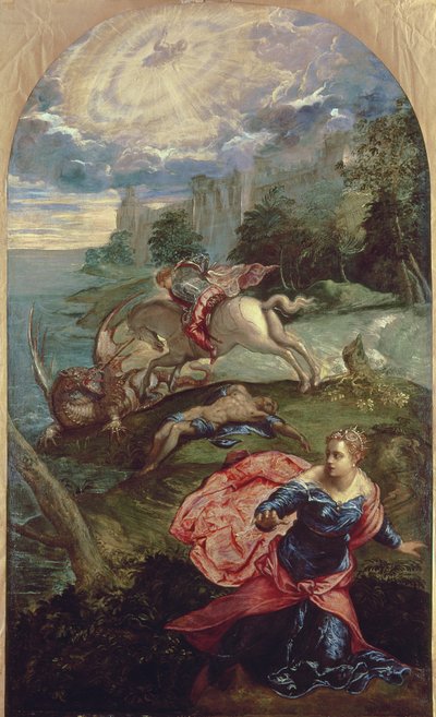 Sint-Joris en de Draak door Jacopo Robusti Tintoretto