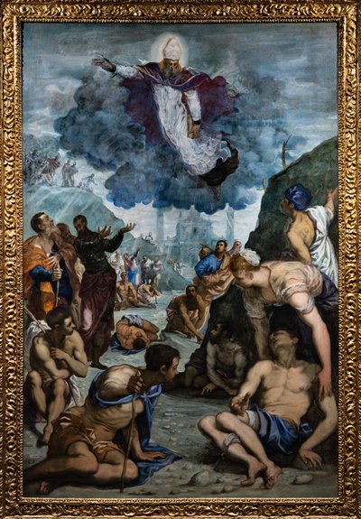 St. Augustinus geneest de lamme door Jacopo Robusti Tintoretto