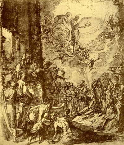 Studie voor de marteldood van St. Stefanus, 1913 door Jacopo Robusti Tintoretto