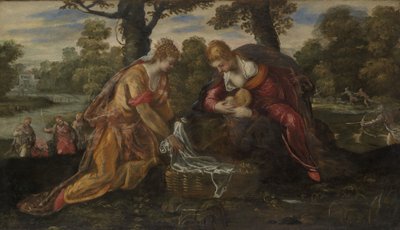 De Vondst van Mozes, ca. 1555-75 door Jacopo Robusti Tintoretto