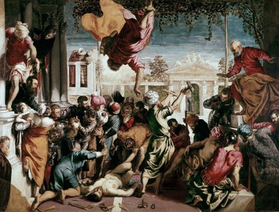 Het wonder van Sint Marcus die een slaaf bevrijdt, 1548 door Jacopo Robusti Tintoretto