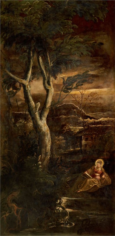 De Maagd lezend, ca. 1583 door Jacopo Robusti Tintoretto