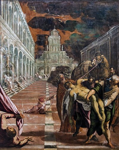 Transport van het lichaam van St. Marcus door Jacopo Robusti Tintoretto