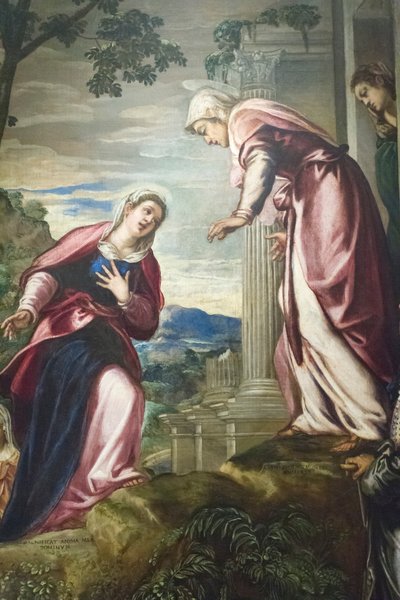 Bezoek met Sint Jozef en Sint Zacharias door Jacopo Robusti Tintoretto
