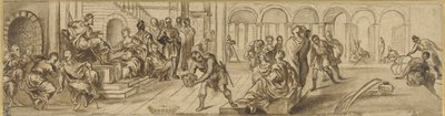 Salomo en de koningin van Sheba door Jacopo Robusti after Tintoretto
