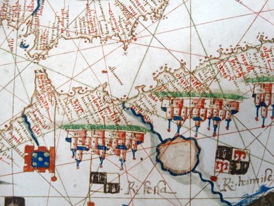 Renaissance kaart van Europa, Jacopo Russo (naar) 1528 door Jacopo Russo