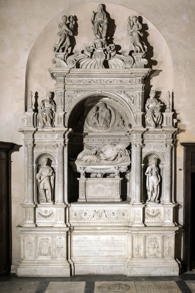 Grafmonument ter ere van kardinaal Girolamo Basso Della Rovere (marmeren sculptuur) door Jacopo Sansovino