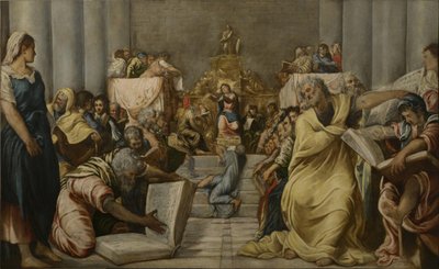 Christus in discussie in de Tempel door Jacopo Tintoretto