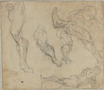 Figuren en Benen (verso) door Jacopo Tintoretto