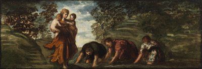 Latona verandert de Lycische boeren in kikkers door Jacopo Tintoretto