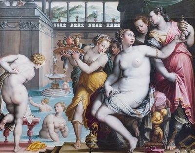 Bathseba in haar bad door Jacopo Zucchi