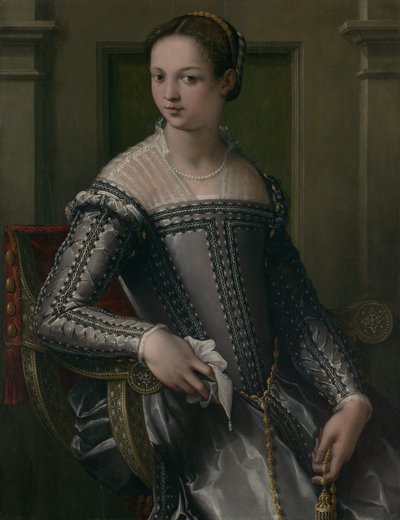 Portret van een vrouw, midden 16e eeuw door Jacopo Zucchi
