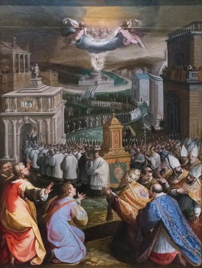 Processie van St. Gregorius de Grote door Jacopo Zucchi