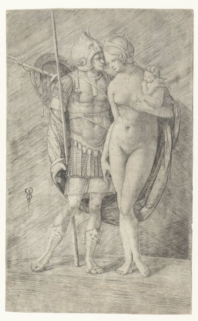 Mars in wapenrusting en naakte Venus met Cupido door Jacopo de