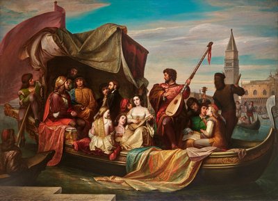 Giovanni Bellini en Albrecht Dürer worden gevierd door Venetiaanse kunstenaars door Jacopo de Andrea