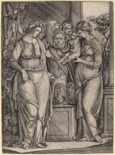 Groot Offer aan Priapus door Jacopo de Barbari