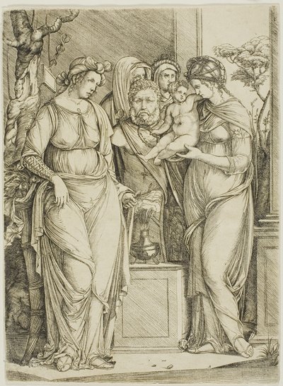 Offer aan Priapus, de grotere plaat door Jacopo de