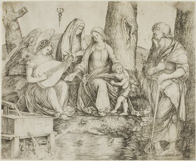 De Heilige Familie door Jacopo de
