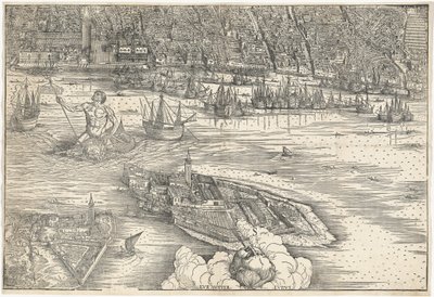 Uitzicht op Venetië [onderste middenblok], 1500 door Jacopo de Barbari