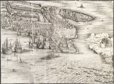 Uitzicht op Venetië [rechtsonder blok], 1500 door Jacopo de Barbari
