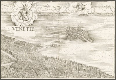 Uitzicht op Venetië [bovenste middenblok], 1500 door Jacopo de Barbari