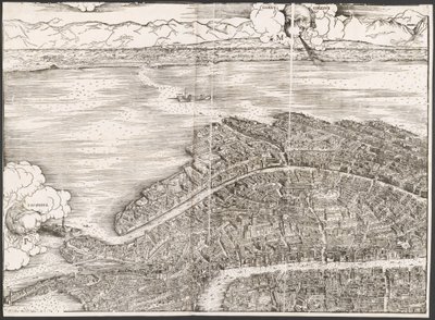 Uitzicht op Venetië [blok linksboven] door Jacopo de