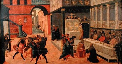 Dood van koningin Vasti, na 1490 door Jacopo del Sellaio