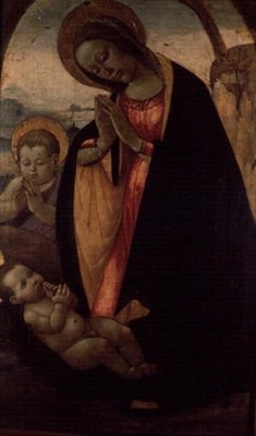 Madonna en Kind met de jonge Johannes de Doper door Jacopo del Sellaio