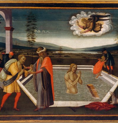 Probatic Pool (detail) door Jacopo del Sellaio