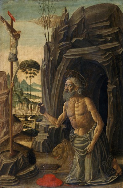 St. Hiëronymus als Boeteling, c.1590 door Jacopo del Sellaio