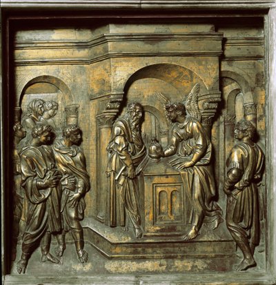 De engel verschijnt aan Zacharias door Jacopo della Quercia