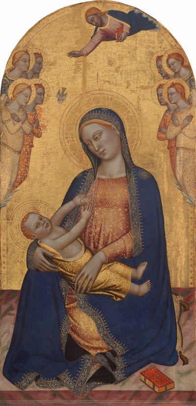 Madonna en Kind met God de Vader Zegenend en Engelen, c. 1370-1375 door Jacopo di Cione