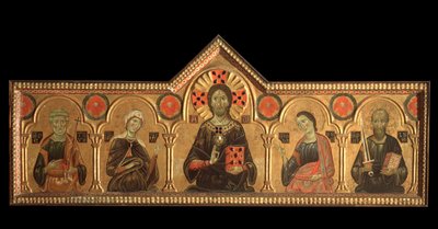 Polyptiek met verlosser en heiligen: de verlosser door Jacopo di Meliore
