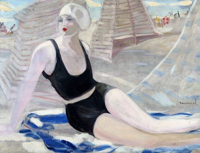 Bader in zwart badpak door Jacqueline Marval