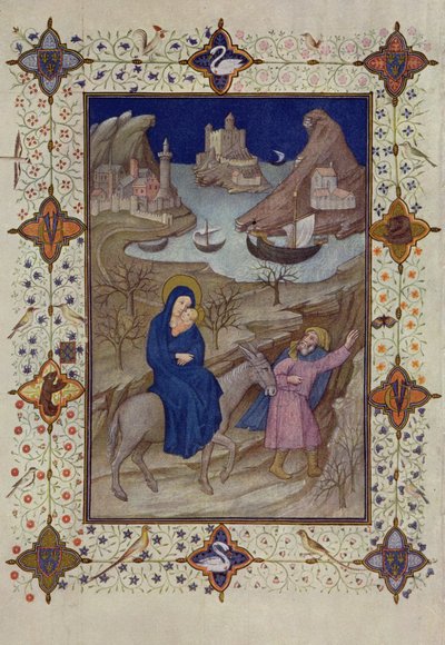 MS 11060-11061 Uren van Onze Lieve Vrouw: Vespers, De vlucht naar Egypte, uit de 
