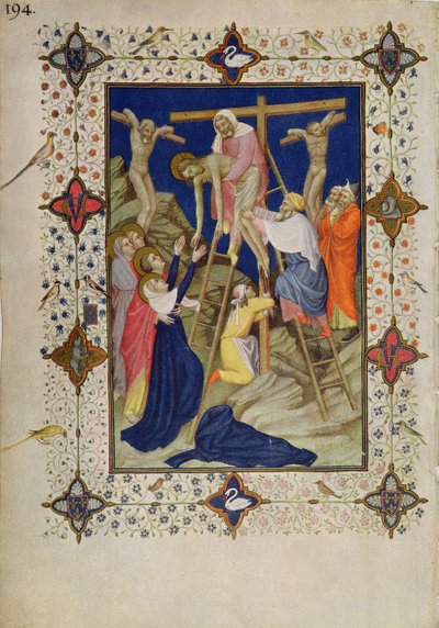 MS 11060-11061 Uren van het Kruis: Vespers, de Kruisafneming door Jacquemart de Hesdin