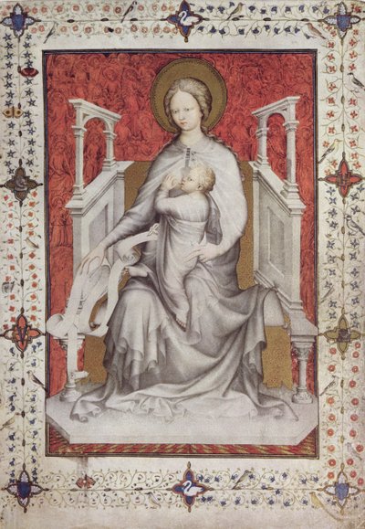 MS 11060-11061 De Maagd die het kind Jezus voedt, Frans, uit de 