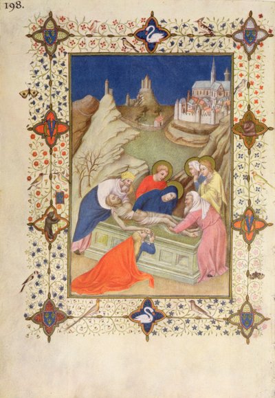 MS 66060-66061 Uren van het Kruis: Completen, De Graflegging door Jacquemart de Hesdin