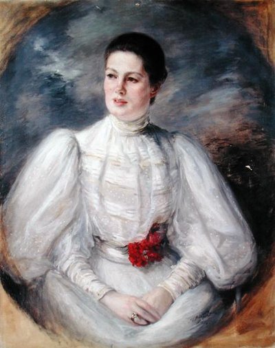 Portret van een vrouw door Jacques Emile Blanche