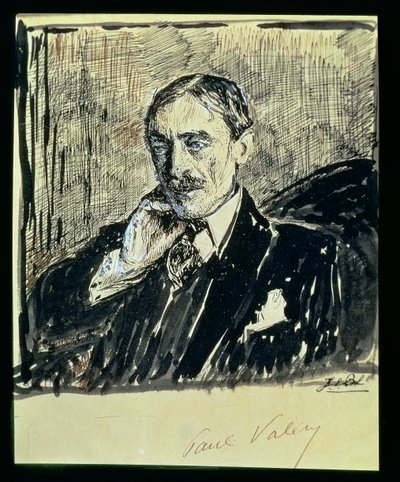 Portret van de Franse schrijver Paul Ambroise Valery (1871-1945) door Jacques Emile Blanche