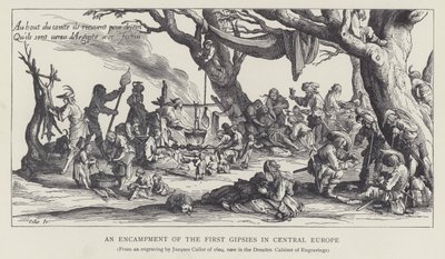 Een Kampement van de Eerste Zigeuners in Centraal-Europa door Jacques (after) Callot