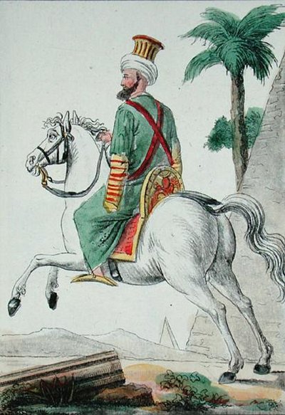 Een Mameluk uit Caïro in Egypte in 1801, illustratie uit 