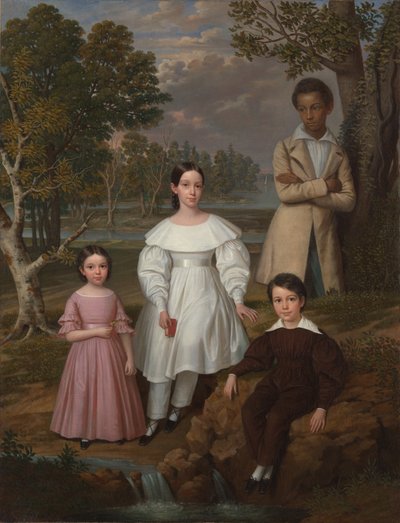 Bélizaire en de Frey-kinderen, ca. 1837 (olieverf op doek) door Jacques (attr. to) Amans
