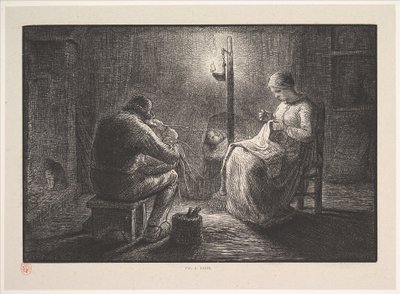 Nacht, uit de serie, Vier Tijden van de Dag door Jacques Adrien Lavieille