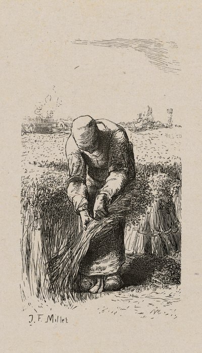Vrouw die Vlas Trekt door Jacques Adrien Lavieille