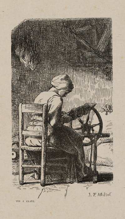 Vrouw die Spint door Jacques Adrien Lavieille